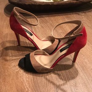 WHBM Color Block Ankle Straps